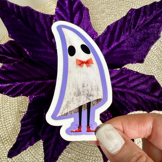 Frank the Ghost, 3" Cute Halloween Ghost Vinyl Sticker